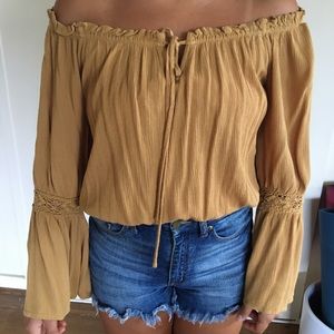 Yellow off the shoulder top